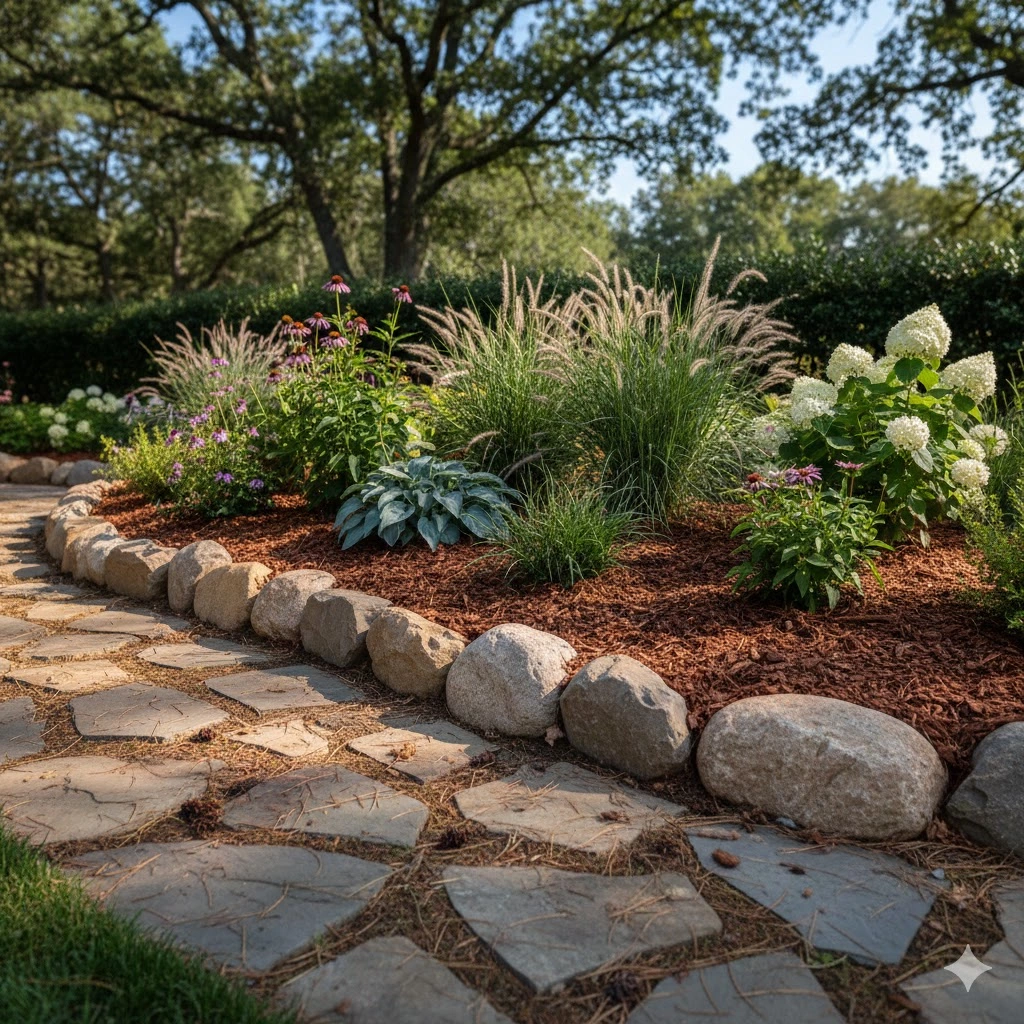 Jardin biologique paillage - omniservici paysagiste 1