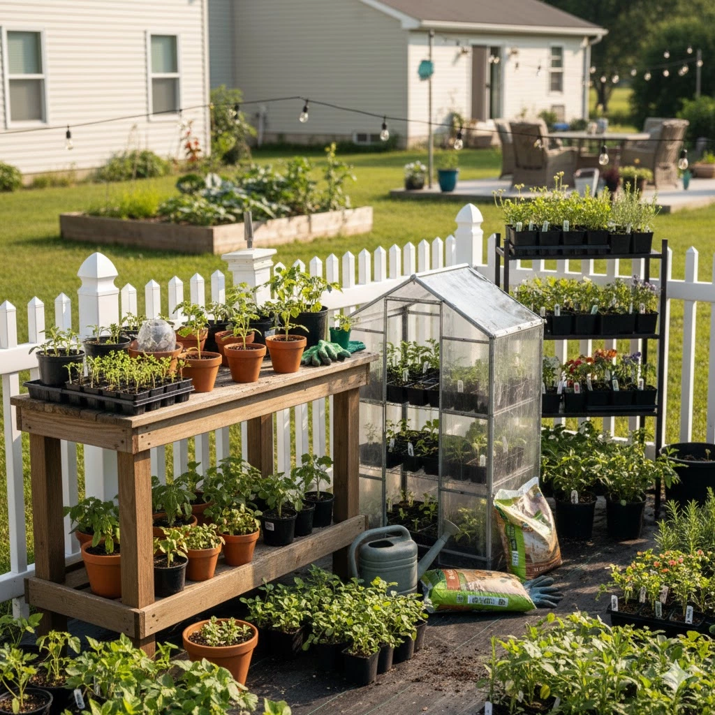 Mini pépinière chez un particulier toulousain - omniservici paysagisme